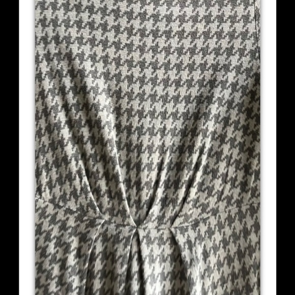 THEORY LONG SLEEVE GRAY ON GRAY HOUDSTOOTH PATTERN DRESS SIZE SMALL PRE-OWNED - Picture 2 of 6